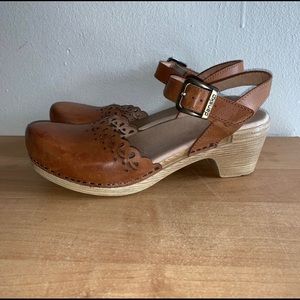 Dansko brown Marta Ankle Strap Clog Size 37
